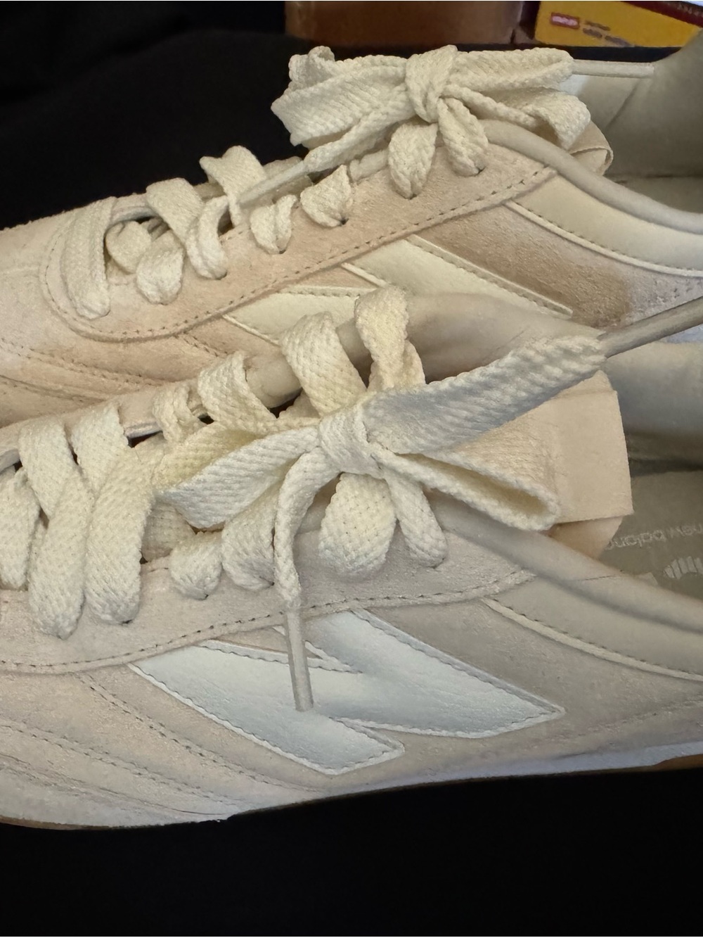 New Balance Cream Suede Low-Top Sneakers